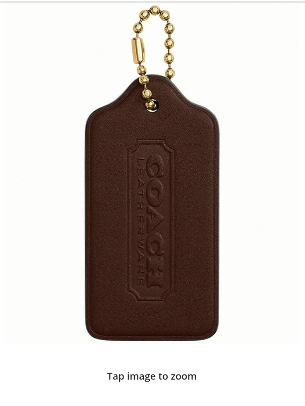 Coach Brown XL Hantag with Gold Ball Chain